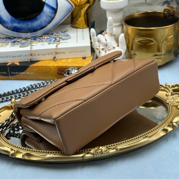 🆕 KURT GEIGER LONDON 🧿 NWOT Leather Mini Kensington Bag, Camel - Picture 15 of 16